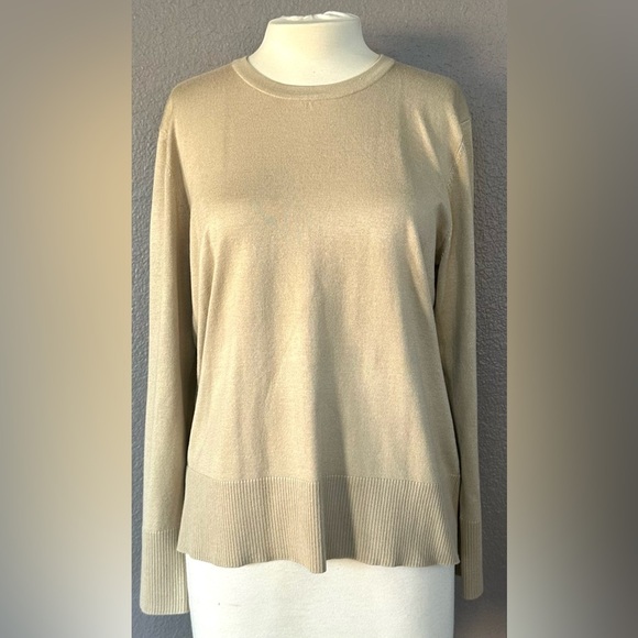 NEW, Investment Women's Beige Long Sleeve Sweater Size XL - Picture 7 of 7